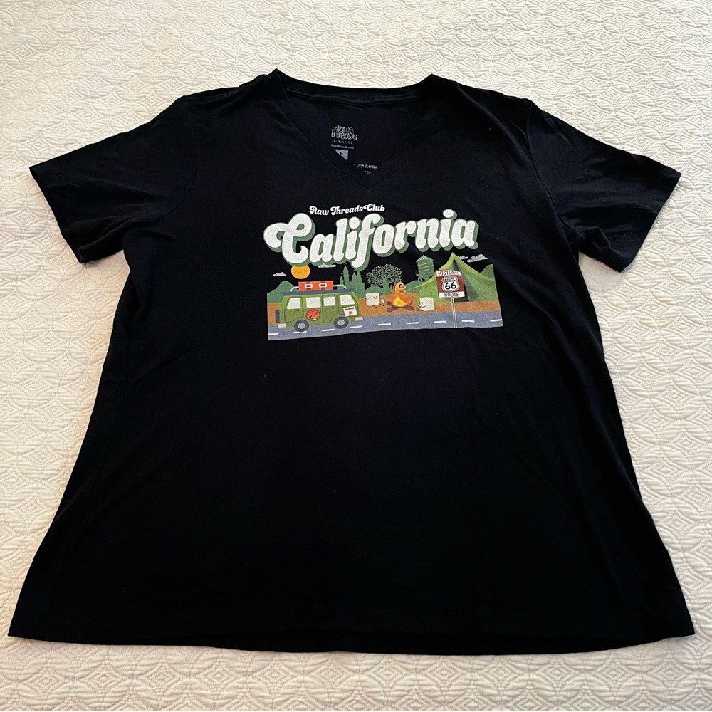 Raw Threads Club California Route 66 Loose Fit Running Shirt (size Large)